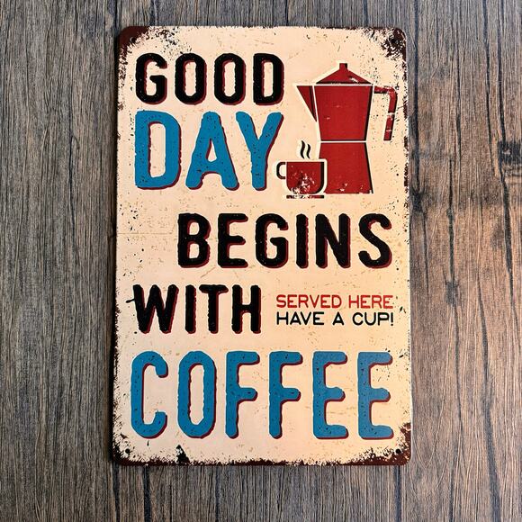 Wall Hanging Sign Metal Sign Kitchen Decor Gift for Coffee Lover NEW FAST SHIP - Picture 1 of 3